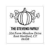 Pumpkin mit Blätter Name und Anschrift Permastempel (Design)