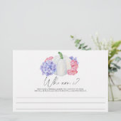 Pumpkin mit Blume - Wer bin ich Brautparty Briefpapier (Stehend Vorderseite)