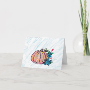 Pumpkin mit Blumen Dankeskarte