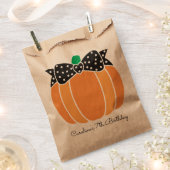 Pumpkin mit Bow Girly Fall Birthday Party Geschenktütchen (Ausgeschnitten)