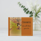 Pumpkin mit Chrysanthemen 2 / dankbar Postkarte (Stehend Vorderseite)