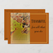 Pumpkin mit Chrysanthemen 2 / dankbar Postkarte (Vorne/Hinten)