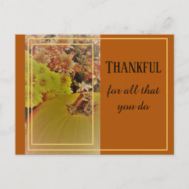 Pumpkin mit Chrysanthemen 2 / dankbar Postkarte