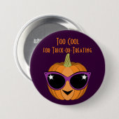 Pumpkin mit Cooler Retro Cat Sonnenbrille Hallowee Button (Vorne & Hinten)