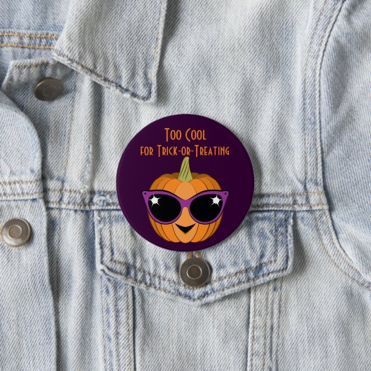 Pumpkin mit Cooler Retro Cat Sonnenbrille Hallowee Button (Beispiel)