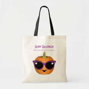 Pumpkin mit Cooler Retro Cat Sonnenbrille Hallowee Tragetasche