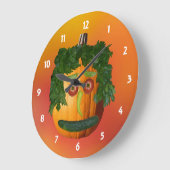 Pumpkin mit Gesichtsverriegelung Große Wanduhr (Winkel)