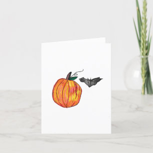 Pumpkin mit Gray Bat Dankeskarte