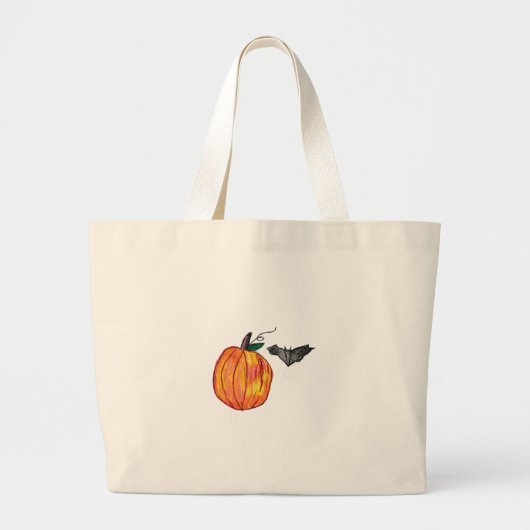 Pumpkin mit Gray Bat Jumbo Stoffbeutel (Vorne)