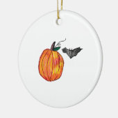 Pumpkin mit Gray Bat Keramik Ornament (Links)