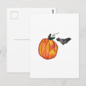 Pumpkin mit Gray Bat Postkarte (Vorne/Hinten)