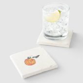 Pumpkin mit Gray Bat Steinuntersetzer (Seitenansicht)