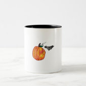 Pumpkin mit Gray Bat Zweifarbige Tasse (Mittel)