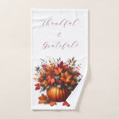 Pumpkin mit Herbstlaub-Fall-Dekor- Badhandtuch Set (Handtuch)