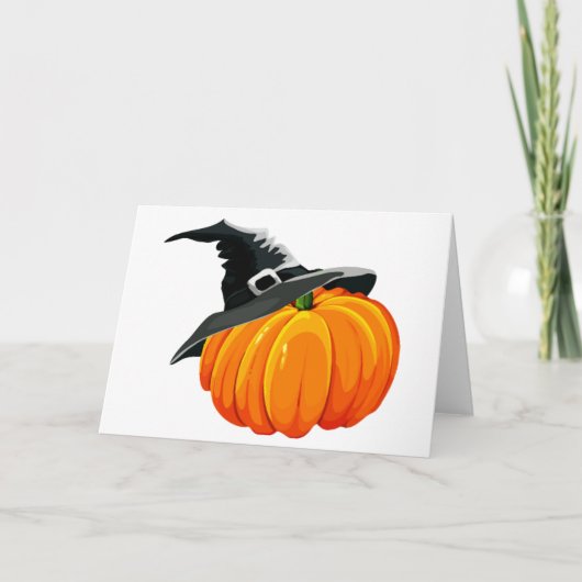 Pumpkin mit Hexenhut Karte (Vorderseite)