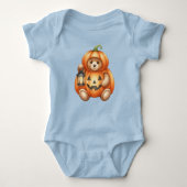 Pumpkin mit Lattern, Teddy Bären, Halloween, Auth Baby Strampler (Vorderseite)