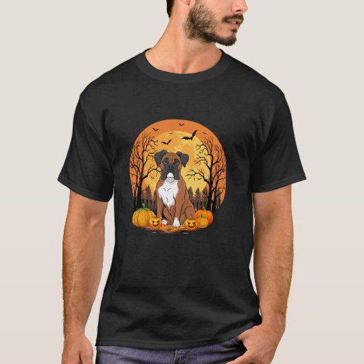 Pumpkin mit lustigem Halloween-Kostüm Boxer Dog Lo T-Shirt (Vorderseite)