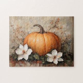 Pumpkin mit Magnolienblüten Puzzle