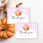 Pumpkin mit rosa Bogen danke Baby-Dusche
