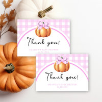 Pumpkin mit rosa Bogen danke Baby-Dusche