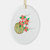 Pumpkin mit roten Blume Keramik Ornament (Rechts)