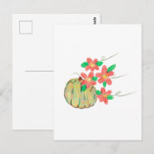 Pumpkin mit roten Blume Postkarte (Vorne/Hinten)