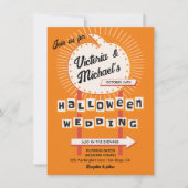 Pumpkin-Mod Halloween-Hochzeit Einladung (Vorderseite)