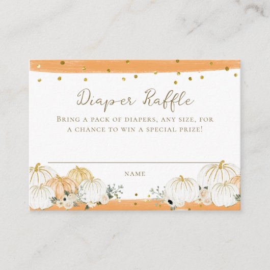 Pumpkin Modern Fall Babydusche Windelwanne Begleitkarte (Vorderseite)