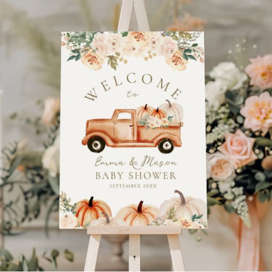 Pumpkin Moderne Minimalistisch Fall Neutrale Babyd Poster