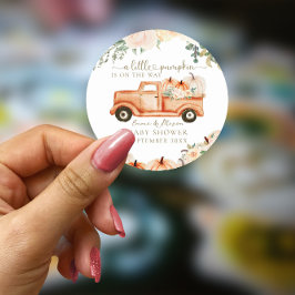 Pumpkin Moderne Minimalistisch Fall Neutrale Babyd Runder Aufkleber