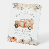 Pumpkin Moderne Minimalistisch Fall Neutrale Babyd Sockelschild (Vorderseite)