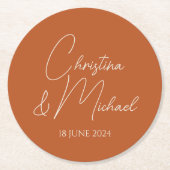 Pumpkin - Modernes, handgeschriebenes Skript Runder Pappuntersetzer (Vorderseite)