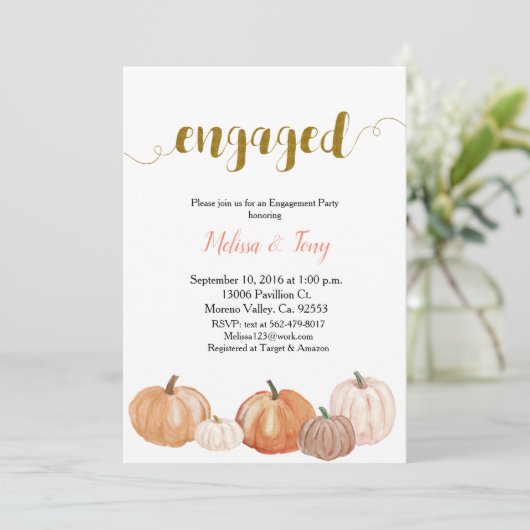 Pumpkin-Modernität Einladung (Stehend Vorderseite)