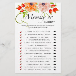 Pumpkin Mommy oder Papa Baby Dusche Spiel