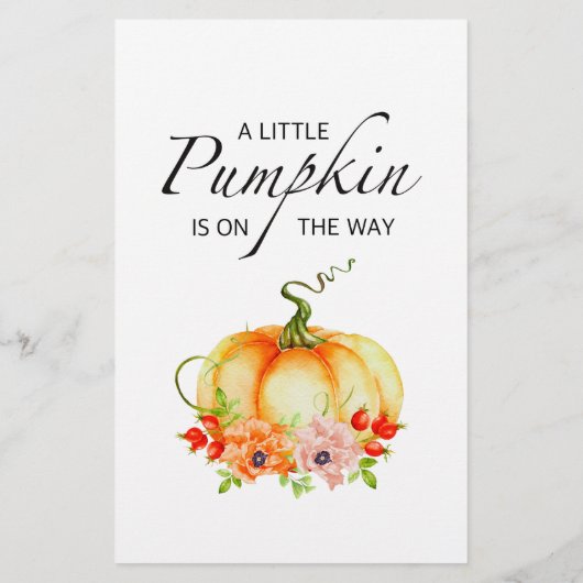 Pumpkin Mommy oder Papa Baby Dusche Spiel (Rückseite)