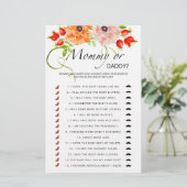 Pumpkin Mommy oder Papa Baby Dusche Spiel (Stehend Vorderseite)