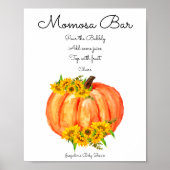 Pumpkin Momosa Bar Baby Dusche Poster (Vorne)