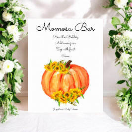 Pumpkin Momosa Bar Baby Dusche Poster