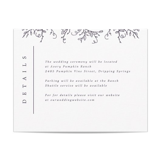 Pumpkin-Monogramm-Hochzeiteinsatz Begleitkarte