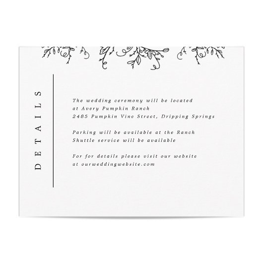 Pumpkin-Monogramm-Hochzeiteinsatz Begleitkarte