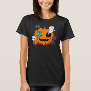Pumpkin Monster Cats Lazy Halloween Kostüm Niedlic T-Shirt
