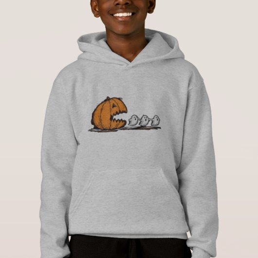 Pumpkin Monster Chasing Ghosts Hoodie (Vorderseite)
