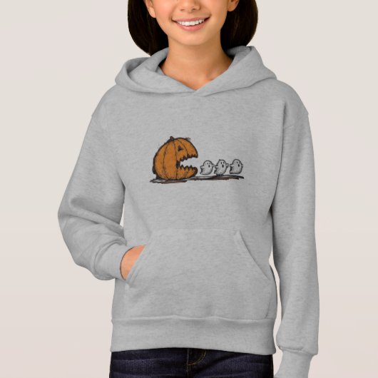Pumpkin Monster Chasing Ghosts Hoodie (Vorderseite)