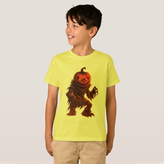 Pumpkin Monster Halloween Design T-Shirt (Vorne ganz)