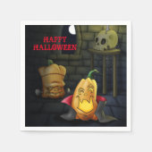Pumpkin Monsters Halloween Paper Napkins Serviette (Vorderseite)