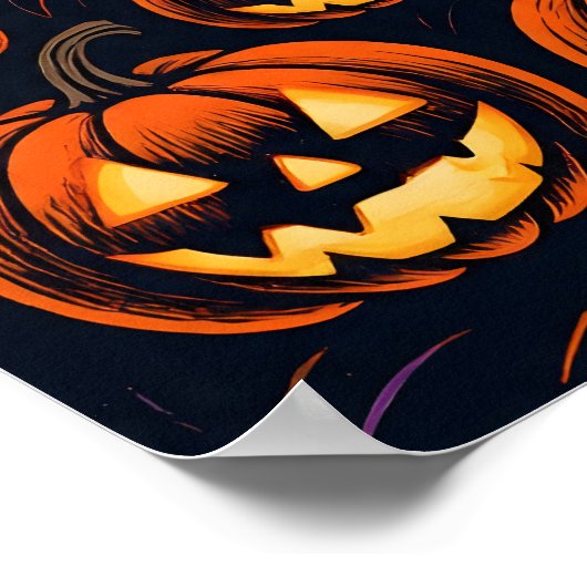 Pumpkin Moonrise Poster (Ecke)