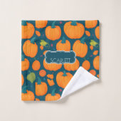 Pumpkin Mosaik Personalisiertes Muster Badhandtuch Set (Waschlappen)