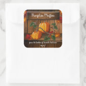 Pumpkin Muffins Sq Label Quadratischer Aufkleber (Tasche)