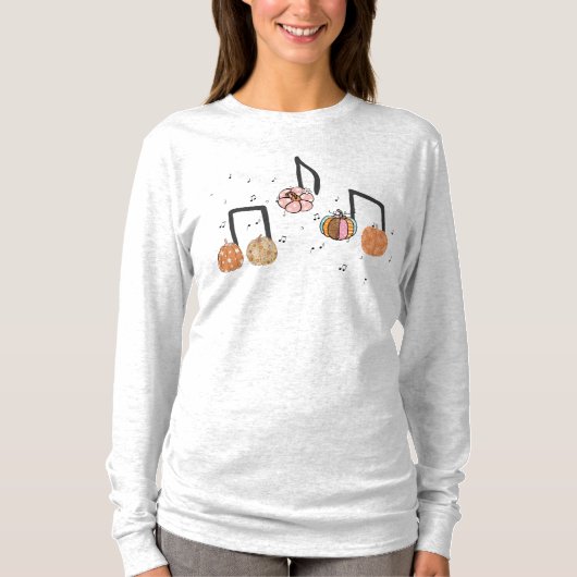 Pumpkin Musiknote Music Teacher Halloween T-Shirt (Vorderseite)