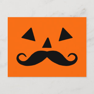 Pumpkin Mustache Postkarte